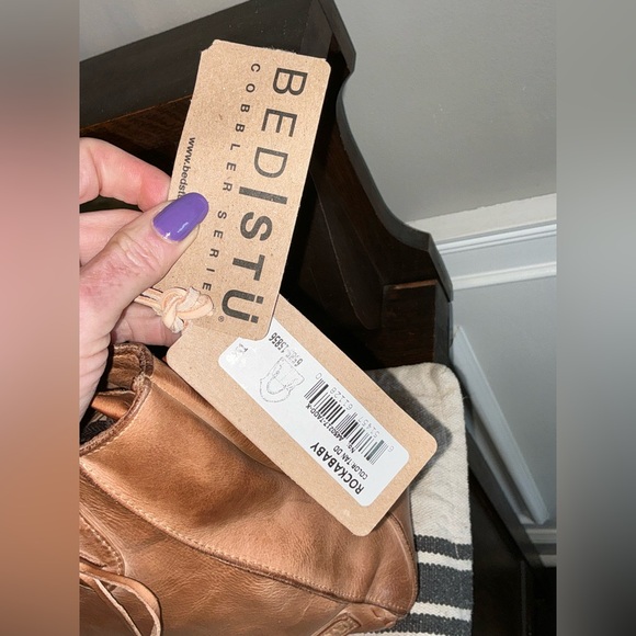 NWT Bed Stu Rockababy Leather Satchel Crossbody Shoulder Bag Tan Rustic $295 - Picture 3 of 13